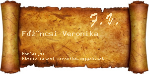 Fáncsi Veronika névjegykártya